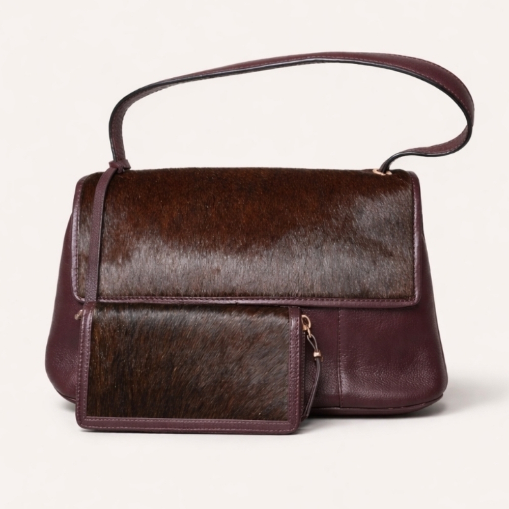 Radley London East-West Haircalf Shoulder Bag Wallet Set Clove - Picture 4 of 16